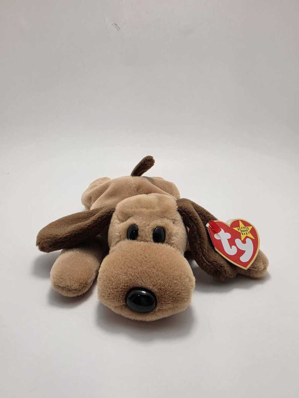 Ty Beanie Baby “Bones” the Dog  - Handmade in Indonesia Canadian Tush (8.5 inch)